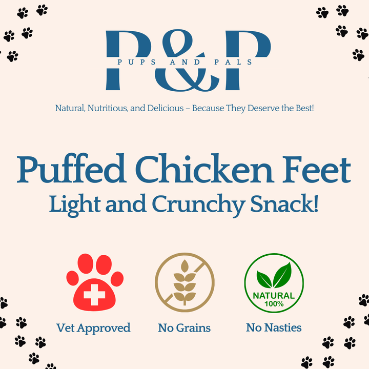 Puffed Chicken Feet Dog Treats | Select From 5 to 200