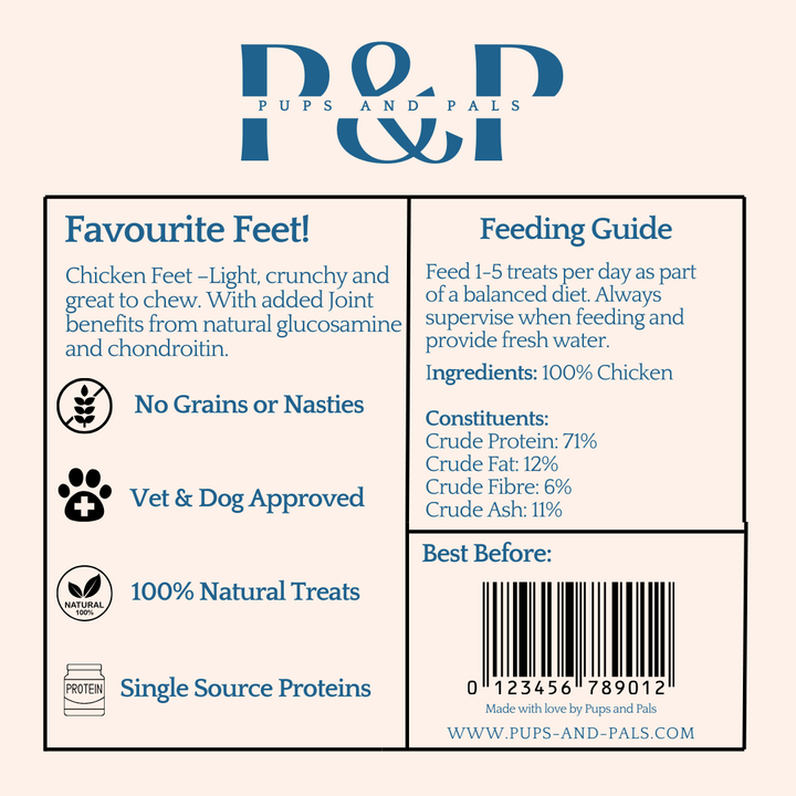 Natural Dried Chicken Feet | 15 to 200 Crunchy Dog Treats